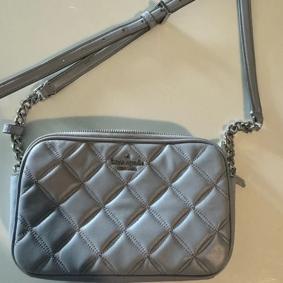 kate spade | Bags | Kate Spade Gray Quilted Crossbody Bag  display picture 1
